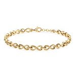 TJC Infinity Bracelet for Women Infinity Knot Bracelet, Infinity Link Chain Bracelet in 925 Sterling Silver/Rose Gold/Yellow Gold - 6.5, 7, 7.5, 8 Inches | with Gift Box