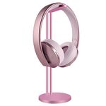 Geekria Aluminum Alloy Headphones Holder for Over-Ear Headphones, Gaming Headset Holder, Desk Display Hanger with Solid Heavy Base, Compatible with HyperX, Bose, Sony, Sennheiser (Rose Gold)