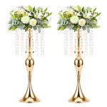LANLONG 2PCS Wedding Centerpieces for Tables 54cm, Acrylic Crystal Flower Stand Road Lead for Wedding Party Dinner Christmas Table Centerpiece Event Decoration