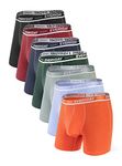 Separatec 7 Pack Men's Boxer Briefs Breathable Soft Cotton Underwear Colorful Everyday Boxer Shorts Multipack with Supportive Dual Pouch