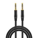 SeCro Gold Plated Guitar Instrument Cable, 6.35mm (1/4) TRS to 6.35mm (1/4) TRS Stereo Audio Cable for Electric Guitar,Mandolin, Bass, Amplifier, Keyboard, Mixing Desks (1.5 Meter)