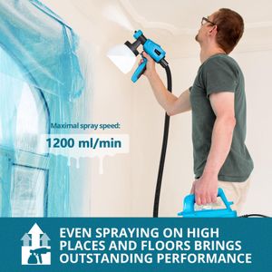 Tilswall Pro 800W Electric Fence Paint Sprayer – 3 Nozzles, 1300ml HVLP Gun