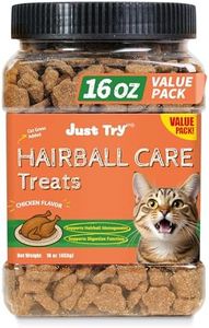 Just Try 16 OZ Hairball Support Cat Treats Hairball Removal Chicken Flavor Healthy Cat Snacks Training Biscuits