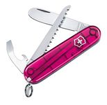 Victorinox My First Victorinox Swiss Army Pocket Knife for Children, Small, Multi Tool, 9 Functions, Pink Transparent