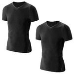 LANBAOSI Kids Boy's Compression Shirts Child's Quick Dry Sports Undershirts Short Sleeve Baselayer Tee Tops