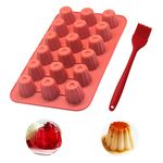 18 Cavity Round Cylinder Silicone Mould 18 Hole Non-stick Canelé Mould Baking Tin Canneles Cake Pan Diy Soap Mold Cupcake Silicone Mold Baking Tray Bakeware w/Silicone Brush