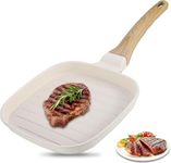 VPGS Griddle Pan, Griddle Pan for Induction Hob, Non-Stick Steak Pans, Suitable for Indoor Cooking and Outdoor Grilling, Square Grilled Steak Frying Pans,Pfoa-Free