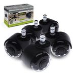 Slipstick Premium Rubber Office Chair Caster Wheel Replacements (Set of 5) for All Hard Surface Floors and Carpet, Heavy Duty 2 Inch Twin Rollerblade Chair Wheels with Universal Fit 7/16” Stem, CB684