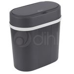 Dihl 12 Litre Modern Slimline Automatic Motion Sensor Waste Bin, Compact Narrow, Grey, with Waterproof Lid, Specially Designed for Bathrooms and Kitchens