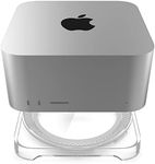 Spigen LD202 Compatible with Mac Studio Desktop Stand Mount with Built in Air Filter- Crystal Clear