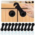 Child Safety Locks (10-Pack) - Cabinet Locks Child Safety - Baby Proof Cabinet Lock Easy to Install (No Drilling) 3M Adhesive for Drawers, Cabinet Seat, Toilet Seat, Fridge, Oven, Appliances - Black