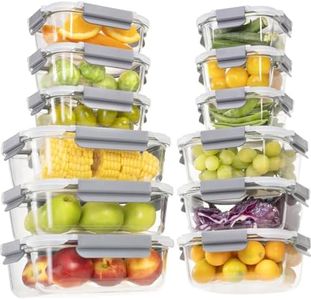 S SALIENT 24 Pieces Glass Food Storage Containers with Lids,Glass Meal Prep Containers Set with Locking Lids,Airtight Glass Lunch Container for Kitchen,BPA Free(12 Lids & 12 Containers)