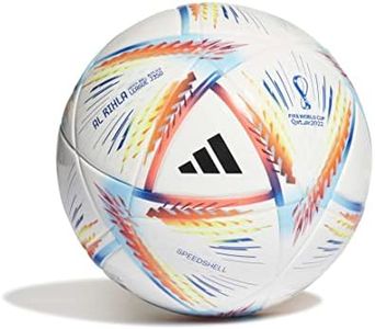 adidas Al Rihla League Junior 350 World Cup 2022 Football, 100% Original, Official (Size 5) White/Panton