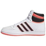 adidas Originals Men's Top Ten Hi Basketball Shoes, White/Core Black/Turbo, 11.5