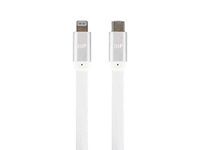 Monoprice Apple MFi Certified Flat Lightning to USB Type-C and Sync Cable - 6 Feet - White | Compatible with iPod, iPhone, iPad w/Lightning Connector