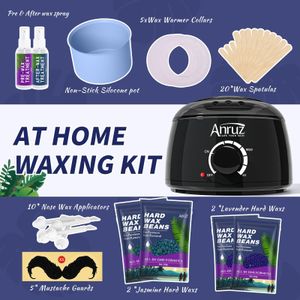ANRUZ Waxing Kit – Hair Removal Set for Face & Body