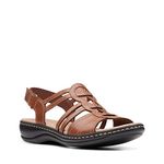 Clarks Women's Leisa Janna Sandal, Tan Leather, 8 M US