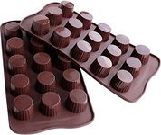 Webake Candy Molds Silicone Chocolate Molds, Baking Mold for Jello, Keto Fat Bombs and Peanut Butter Cup, Pack of 2