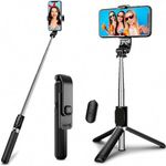 Selfie Stick For iPhone 17e 17 Air 17 Pro 17 Pro Max 16e 16 16+ 16 Pro 16 Pro Max 15 15+ 15 Pro 15 Pro Max 14 14 Pro 14 Pro Max 14+, Selfie Stick Tripod, 3 in 1 Bluetooth Selfie Stick Wireless Remote