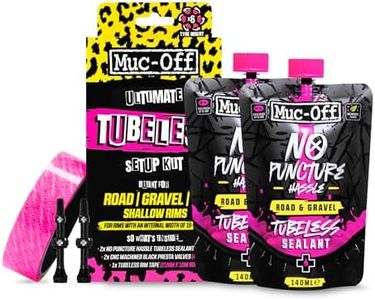Muc-Off Ultimate Tubeless Setup Kit for Tubeless Ready Bikes, Road/Gravel/CX 44mm - Includes Rim Tape, Seal Patches, Tubeless Valves and Tyre Sealant