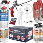 Kraken Bond Fastcoat Fire Rated Spray Foam Insulation Kit - (48x27.1 oz.) (R-Value 11.32 / 2in) Closed Cell Expanding Foam - Heat and Acoustic Insulation, Gun & Cleaner Included, 960 Board Ft 48 Pack