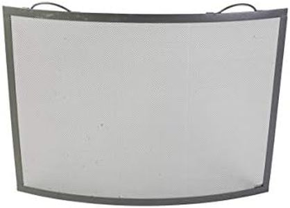 Kamino - Flam 337112 Curved Fireplace Spark Guard with Top Handles, Grey, 81.5 x 0.5 x 61.5 cm