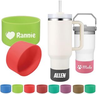 Personalized Protective Silicone Boot Bumper Compatible with Stanley Quencher Adventure 40oz 30oz IceFlow 20oz 30oz Tumbler, Customized Water Bottle Bottom Sleeve Cover Accessories Water Bottle Gift