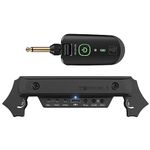 Wireless Acoustic Guitar Pickup Rechargeable Magnetic And Microphone Soundhole Pickup For Acoustic Guitar Build-In Volume Control(Black)