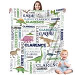 Personalized Baby Blanket with Name for Boys, Custom Dinosaur Blanket for Kids, Soft Flannel Toddler Blanket Customized Gift for Birthday Christmas Baby Shower Newborn New Mom Name Crib Comforter