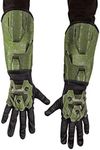 Disguise Halo Infinite Master Chief Gauntlets, Kids Costume Accessories, Child Size Video Game Inspired Cloth Gloves with Attached Gauntlet, Green & Black