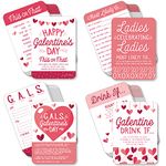 Big Dot of Happiness Happy Galentine’s Day - 4 Valentine’s Day Party Games - 10 Cards Each - Gamerific Bundle