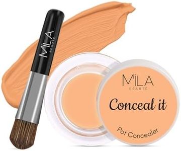 MILA BEAUTÉ Conceal It Pot Concealer | With SPF 15 & Vitamin-E | Light Weight & Full Coverage Concealer | Easily Blendable Concealer For Face Makeup | Shade - (Natural Nude, 4g)