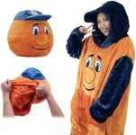 Plushible Wearable Blanket Hoodie Oversized Long Sleeve Sweatshirt Front Pocket Cozy Gifts for Adult Women Men Syracus Otto the Orange Snugible Pillow