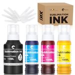 Hiipoo Sublimation Ink for Inkjet Printer ET-2720 ET-2760 ET-2800 ET-2803 ET-2830 ET-3760 ET-4700 ET-7710 ET-7720 ET-15000 Heat Press Transfer on T-Shirt Mug Mask,Pink