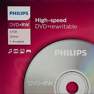 Philips 5 DVD+RW 4.7 Go 4x boîtier CD DVDRW1S04/600