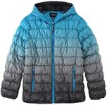 Krumba Boys Lightweight Puffer Jacket: Kids Waterproof Packable Outerwear Coat Turquoise Size 128