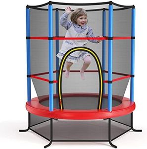 Giantex Trampoline for Kids, ASTM Approved 55'' Mini Kids Trampoline with Safety Enclosure Net, No-Gap Safe Design, Easy to Assemble 4.6 Ft Outdoor Indoor Small Toddler Trampoline