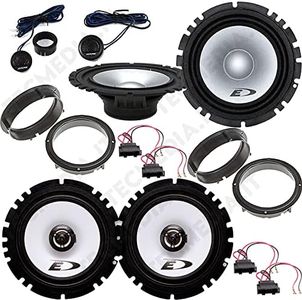 Kit 6 Casse Altoparlanti Alpine compatibile con Volkswagen Golf 6 (VI) (2008-2014) Kit Anteriore e Posteriore con Adattatori e Connettori Inclusi