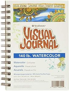 Strathmore 460-55 400 Series Visual Watercolor Journal, 140 LB Cold Press, 5.5"x8", 22 Sheets, White