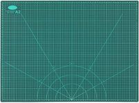 Bluedeal Flexible Cutting Mat, A2 Size (24 X 18 inch), Self-Healing, 5 Layered, Double Sided with Marked Pattern and Grids (Green) - Polyvinyl Chloride (A2)