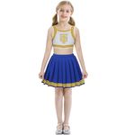 Mokkin Kids Tay Tay Cheerleader Costume Dress Outfit Little Girls Swift Cheerleading Crop Top with Skirt Halloween Uniform (120 (5-6 years))