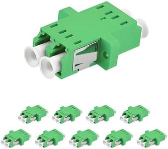 JOVXIAZ 10-Pack LC Fiber Optic Adapter - LC to LC APC Duplex Singlemode Coupler - Green