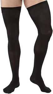 JOBST Relief Thigh High Graduated Compression Stockings 15-20mmHg - Comfortable Unisex Design with Silicone Dot Band - Closed Toe, Black, Medium