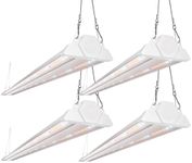 FREELICHT 4 Pack 4ft LED Grow Light , 60W (350W Equivalent), Sunlike Full Spectrum Integrated Plant Light for Hydroponic Indoor Plant Seedling Veg and Flower, Plug in with On/Off Switch