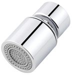 Hibbent Kitchen Sink Faucet Aerator, 360-degree Swivel Adjustable Sink Faucet Head Replacement, 2 Spray Modes Function Soft Stream/Strong Sprayer 22mm Female Thread - Chrome