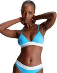 Calvin Klein Women Triangle Bikini Top CK Meta Legacy Wireless, Blue (Malibu Blue), S