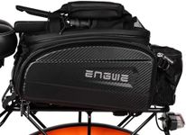 ENGWE Bike Rack Bag Trunk Bag Waterproof Carbon Leather Bicycle Rear Seat Cargo Bag Rear Pack Trunk Pannier Handbag（Capacity 17L-35L）