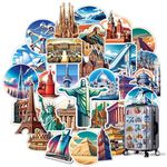 XPLOR3 World Landmarks Sticker Pack (30 Pcs) - Vinyl, Water-Resistant, Glossy