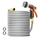 HARDHORN 100ft Garden Hose Heavy Duty Water Hoses with 10 Function Nozzle, No Tangle & No Kinking, Flexible Durable Rust Proof Metal Hose, Tough Lightweight Water Hose for Yard, lawn, Outdoor, RV