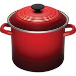 Le Creuset Enamel-on-Steel 8-Quart Covered Stockpot, Cerise (Cherry Red)